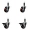 Service Caster 3'' Maroon Poly Wheel Swivel 1'' Expanding Stem Caster Set 2 Brakes, 4PK SCC-EX20S314-PPUB-MRN-2-PLB-2-1 - alternate 1